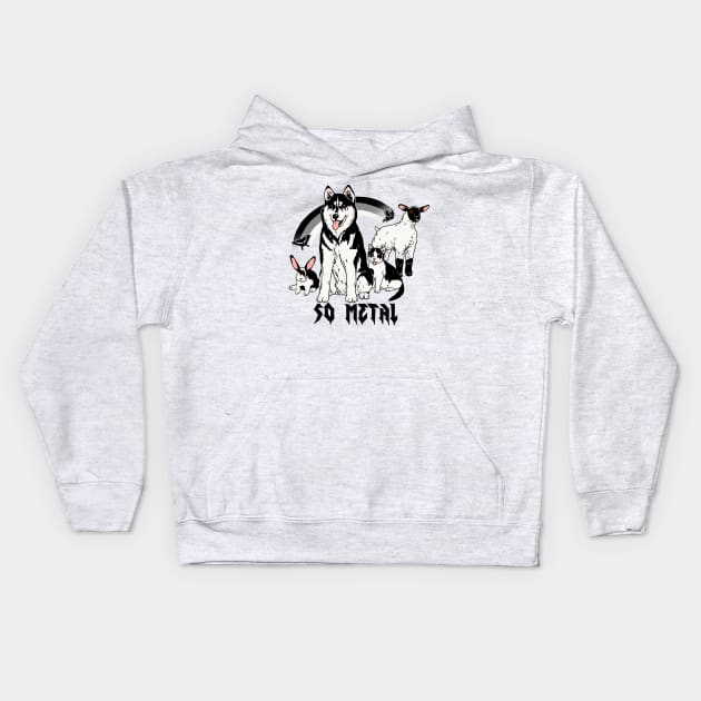 Metal Animals Kids Hoodie by Hillary White Rabbit